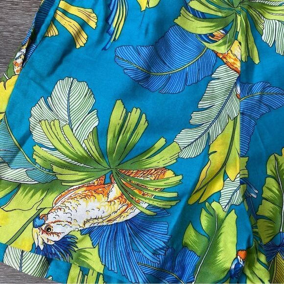 Vintage 80’s Tropical High Waist Cotton Shorts Paula Saker Pleated Pockets SZ 10 - Picture 6 of 15